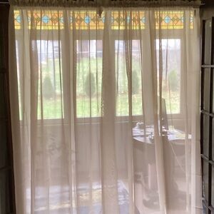 Elegant Light Tan Sheer Curtain Panels